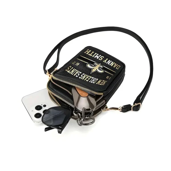 New Orleans Saints Women's Leather Crossbody Bag S9CBB128 - Image 3