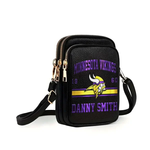 Minnesota Vikings Women's Leather Crossbody Bag S9CBB130 - Image 2