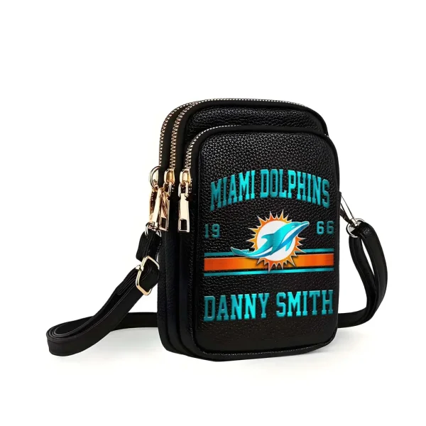 Miami Dolphins Women's Leather Crossbody Bag S9CBB131 - Image 2