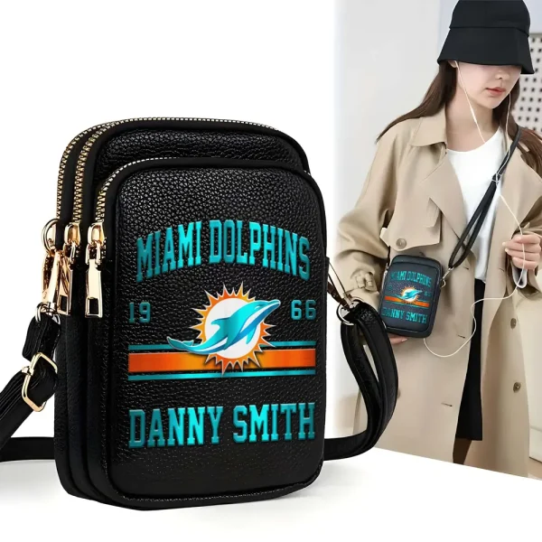 Miami Dolphins Women's Leather Crossbody Bag S9CBB131