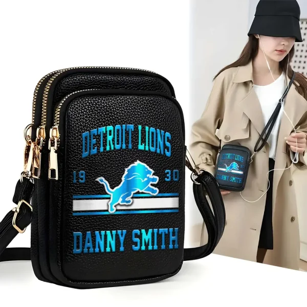 Detroit Lions Women's Leather Crossbody Bag S9CBB140