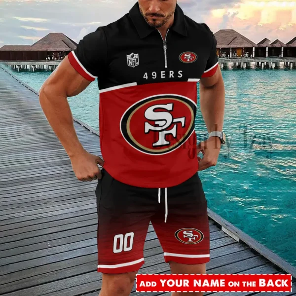 San Francisco 49ers New2025 Quarter Zip Polo and Short AZPLZ507