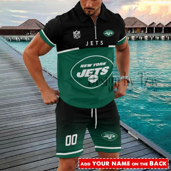 New York Jets New2025 Quarter Zip Polo and Short AZPLZ510