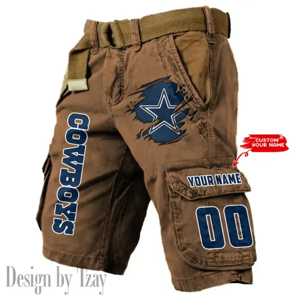 Dallas Cowboys Pocket Print Cargo Shorts (Belt Not Included) trending 2025 S9MCS311 - Image 4