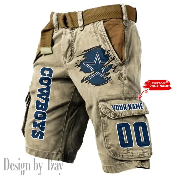 Dallas Cowboys Pocket Print Cargo Shorts (Belt Not Included) trending 2025 S9MCS311 - Image 5