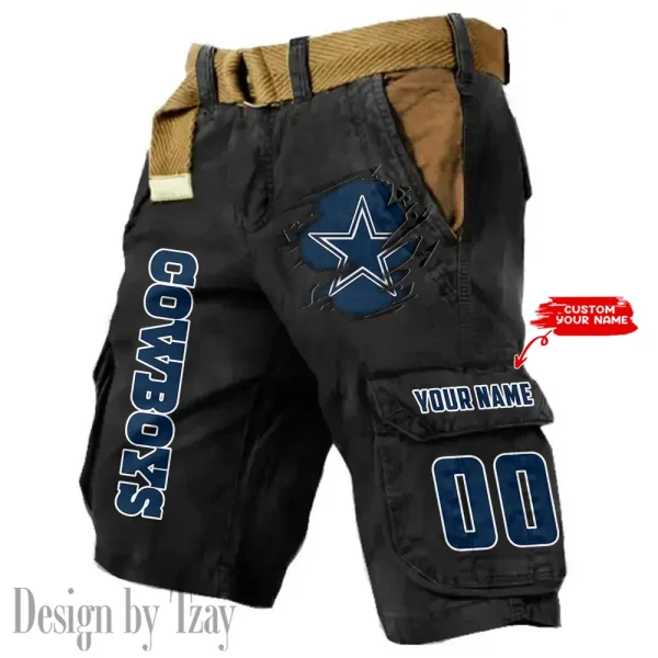 Dallas Cowboys Pocket Print Cargo Shorts (Belt Not Included) trending 2025 S9MCS311 - Image 6