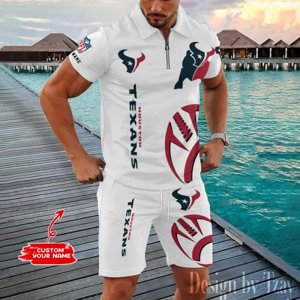 Houston Texans New2025 Quarter Zip Polo and Short AZPLZ531