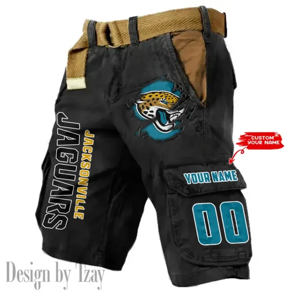 Jacksonville Jaguars Pocket Print Cargo Shorts (Belt Not Included) trending 2025 S9MCS317 - Image 6