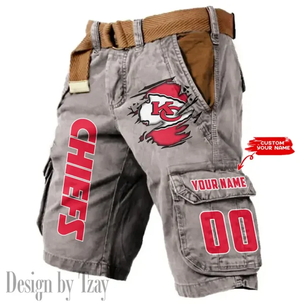 Kansas City Chiefs Pocket Print Cargo Shorts (Belt Not Included) trending 2025 S9MCS318 - Image 3