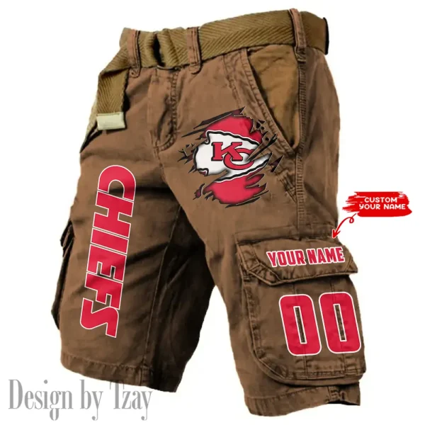 Kansas City Chiefs Pocket Print Cargo Shorts (Belt Not Included) trending 2025 S9MCS318 - Image 4