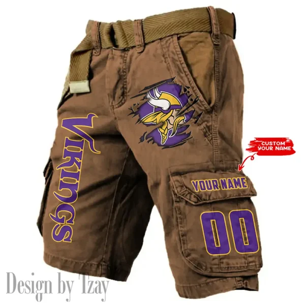 Minnesota Vikings Pocket Print Cargo Shorts (Belt Not Included) trending 2025 S9MCS323 - Image 4