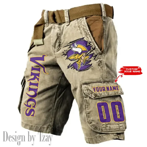Minnesota Vikings Pocket Print Cargo Shorts (Belt Not Included) trending 2025 S9MCS323 - Image 5