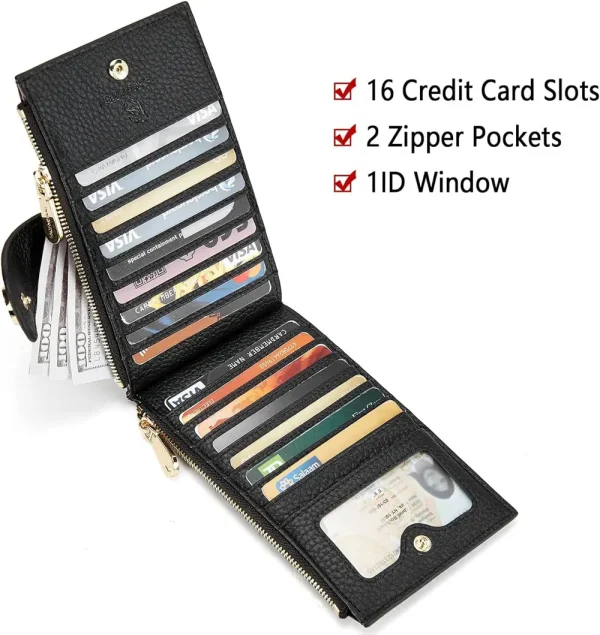 Jacksonville Jaguars Leather Wallets RFID Blocking Slim Bifold Purse Card Holder with Zipper Pocket SPTLWBSCSZP018 - Image 9