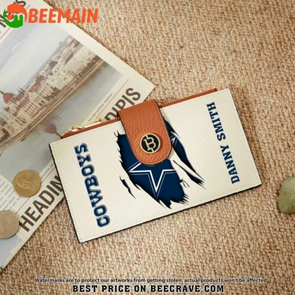 Dallas Cowboys Leather Wallets RFID Blocking Slim Bifold Purse Card Holder with Zipper Pocket SPTLWBSCSZP024 - Image 6