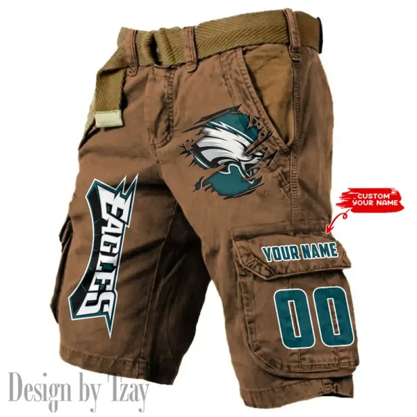 Philadelphia Eagles Pocket Print Cargo Shorts (Belt Not Included) trending 2025 S9MCS328 - Image 4