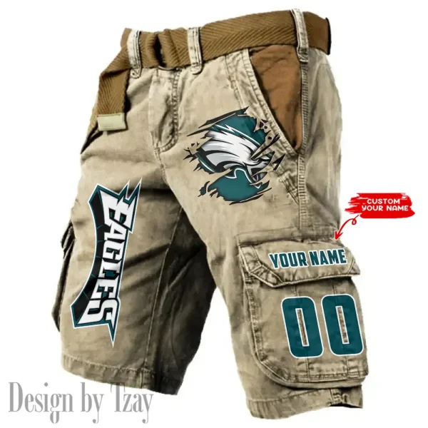 Philadelphia Eagles Pocket Print Cargo Shorts (Belt Not Included) trending 2025 S9MCS328 - Image 5
