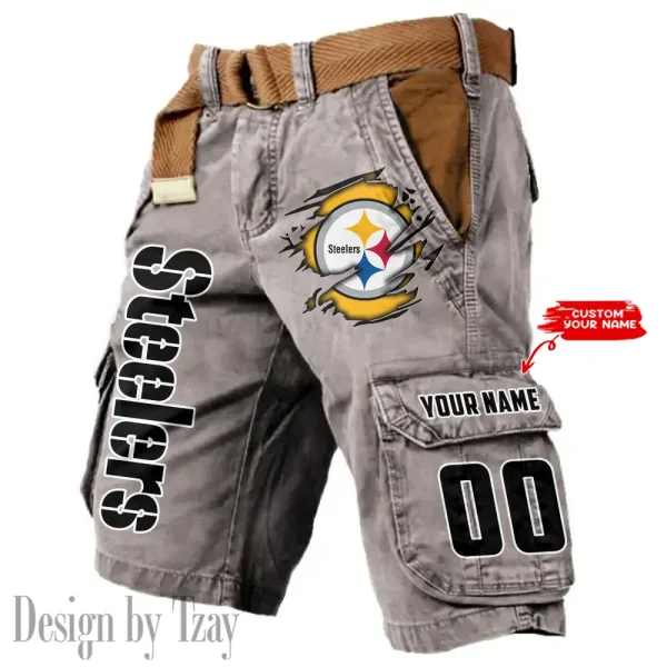 Pittsburgh Steelers Pocket Print Cargo Shorts (Belt Not Included) trending 2025 S9MCS329 - Image 3