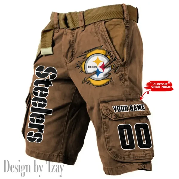 Pittsburgh Steelers Pocket Print Cargo Shorts (Belt Not Included) trending 2025 S9MCS329 - Image 4