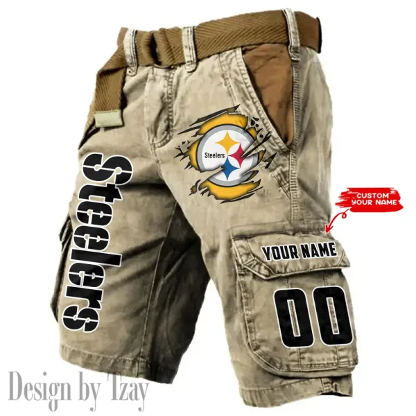 Pittsburgh Steelers Pocket Print Cargo Shorts (Belt Not Included) trending 2025 S9MCS329 - Image 5