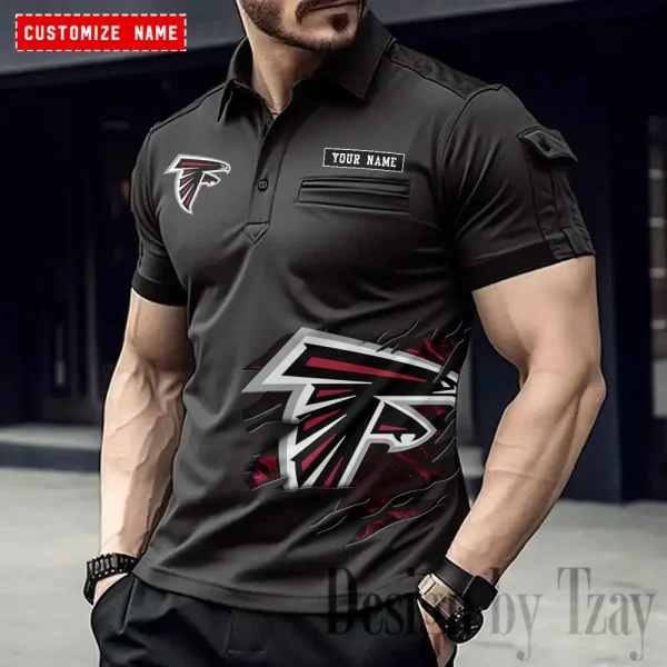 Atlanta Falcons NFL Men's Muscle Sports Polo Shirt SPTMSPLS002 - Image 2