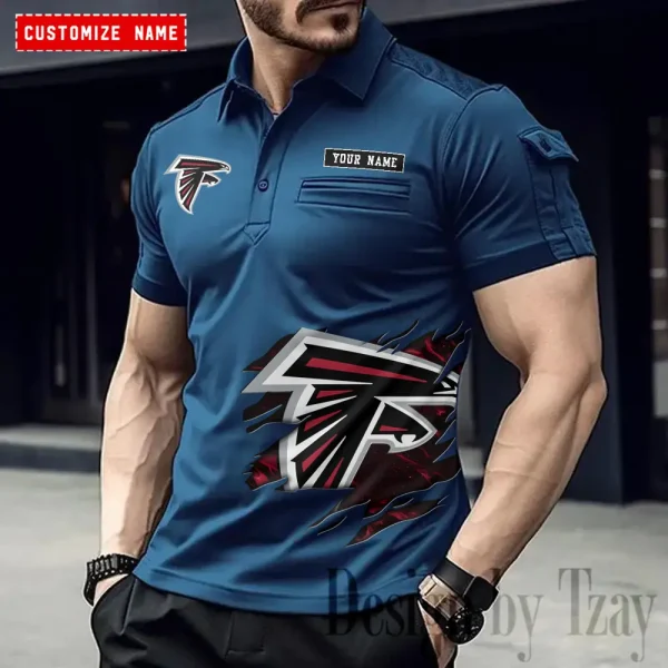 Atlanta Falcons NFL Men's Muscle Sports Polo Shirt SPTMSPLS002 - Image 3
