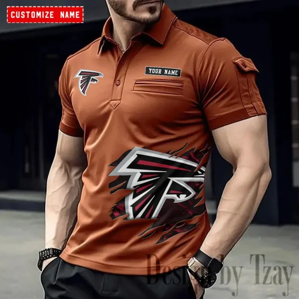 Atlanta Falcons NFL Men's Muscle Sports Polo Shirt SPTMSPLS002 - Image 4
