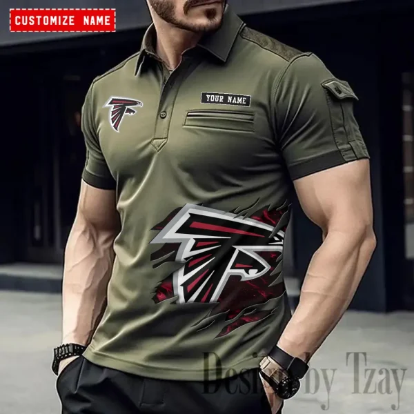 Atlanta Falcons NFL Men's Muscle Sports Polo Shirt SPTMSPLS002 - Image 5