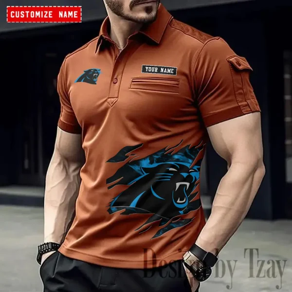 Carolina Panthers NFL Men's Muscle Sports Polo Shirt SPTMSPLS005 - Image 5