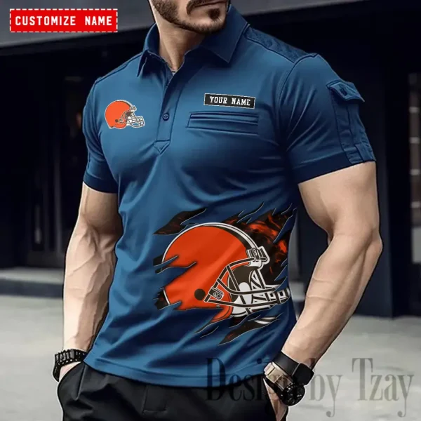 Cleveland Browns NFL Men's Muscle Sports Polo Shirt SPTMSPLS008 - Image 2