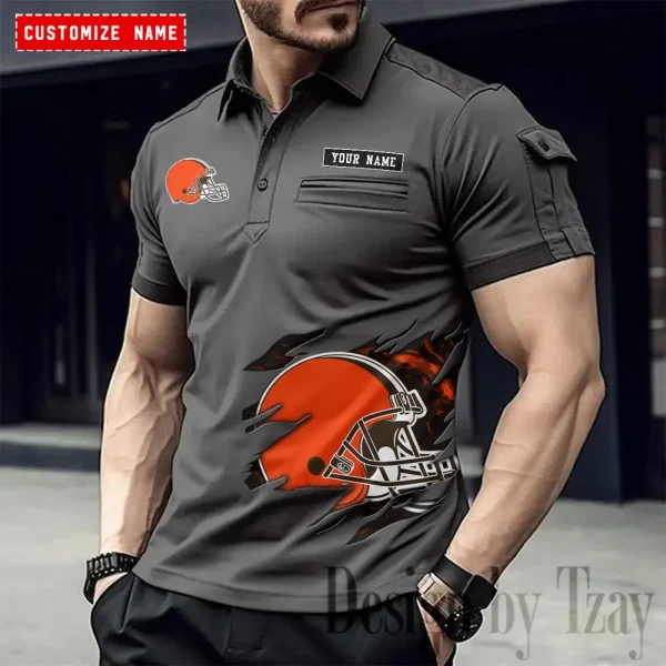 Cleveland Browns NFL Men's Muscle Sports Polo Shirt SPTMSPLS008 - Image 4