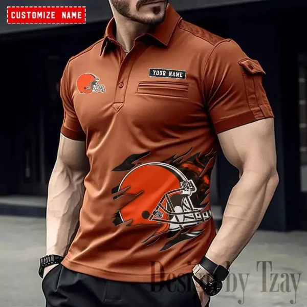 Cleveland Browns NFL Men's Muscle Sports Polo Shirt SPTMSPLS008