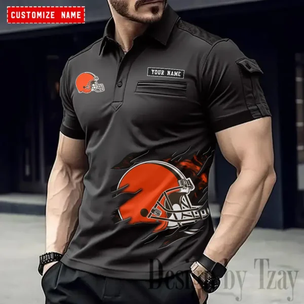 Cleveland Browns NFL Men's Muscle Sports Polo Shirt SPTMSPLS008 - Image 5