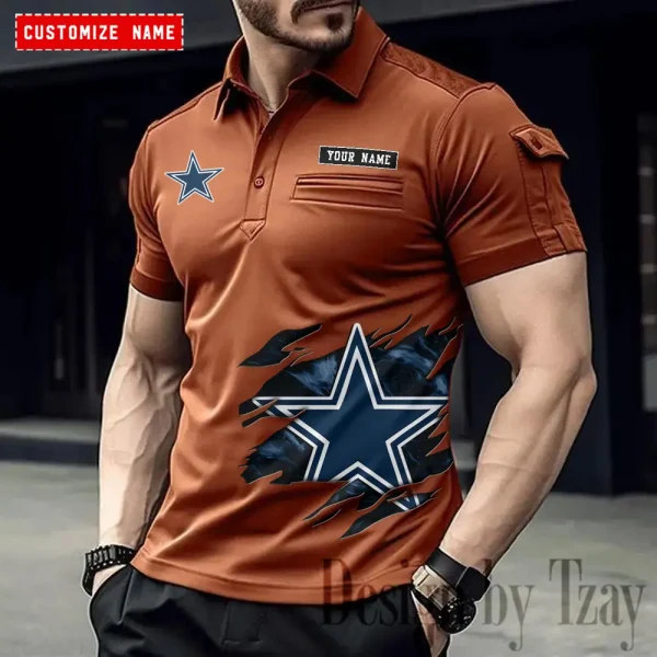 Dallas Cowboys NFL Men's Muscle Sports Polo Shirt SPTMSPLS009 - Image 4