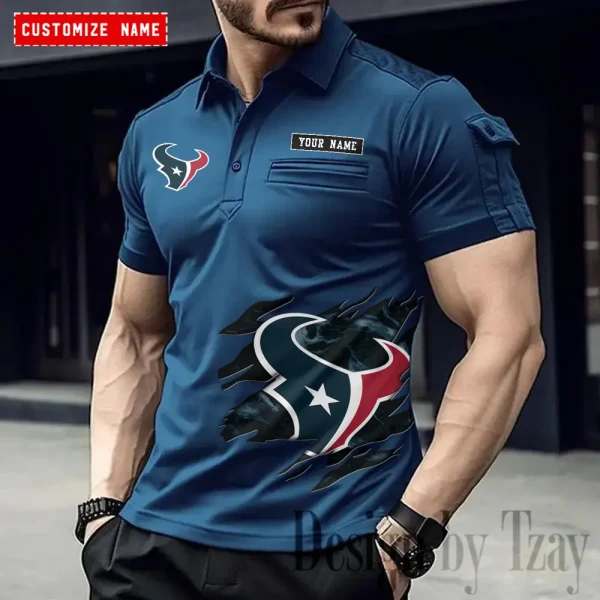 Houston Texans NFL Men's Muscle Sports Polo Shirt SPTMSPLS013 - Image 4