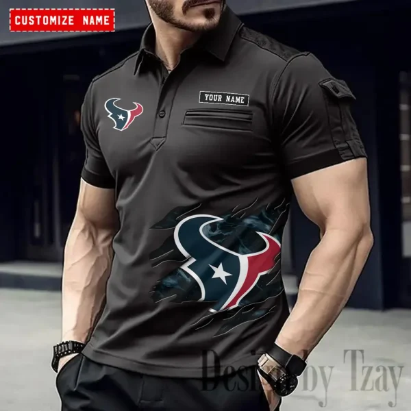 Houston Texans NFL Men's Muscle Sports Polo Shirt SPTMSPLS013