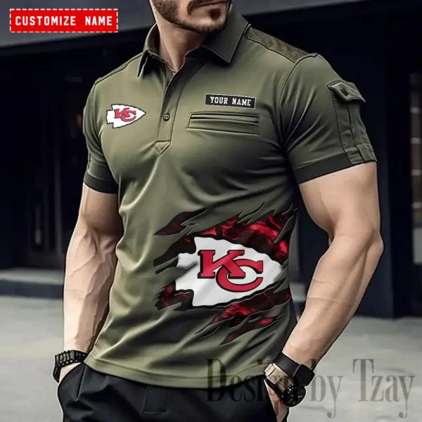 Kansas City Chiefs NFL Men's Muscle Sports Polo Shirt SPTMSPLS016 - Image 5
