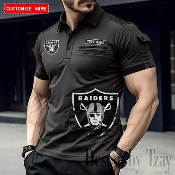 Las Vegas Raiders NFL Men's Muscle Sports Polo Shirt SPTMSPLS017