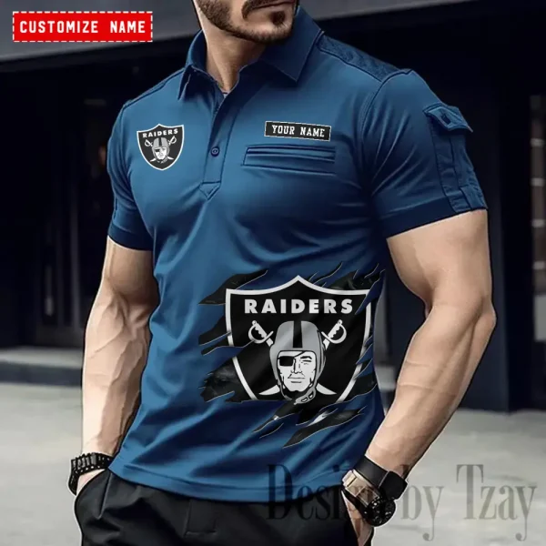 Las Vegas Raiders NFL Men's Muscle Sports Polo Shirt SPTMSPLS017 - Image 3