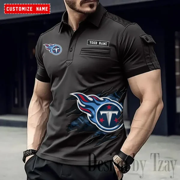 Tennessee Titans NFL Men's Muscle Sports Polo Shirt SPTMSPLS031 - Image 3