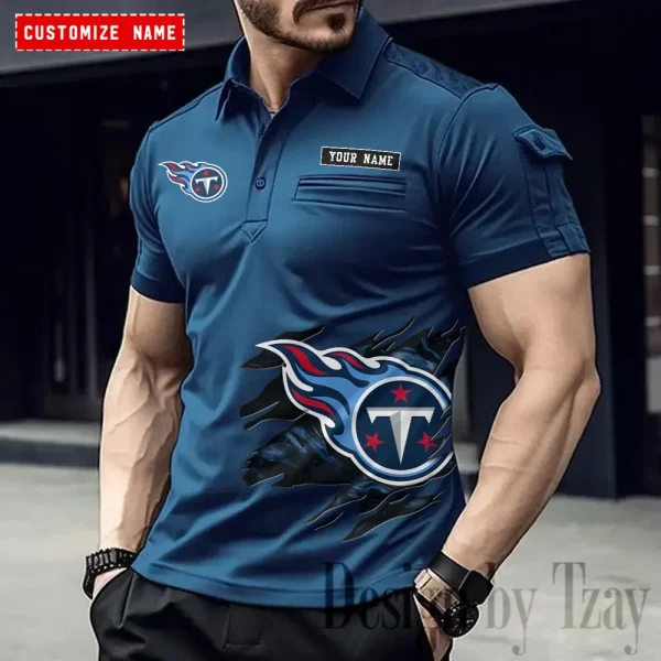 Tennessee Titans NFL Men's Muscle Sports Polo Shirt SPTMSPLS031