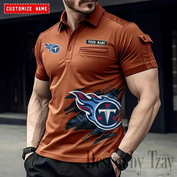 Tennessee Titans NFL Men's Muscle Sports Polo Shirt SPTMSPLS031 - Image 4