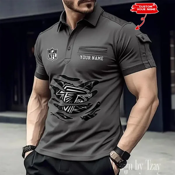 Atlanta Falcons NFL Men's Muscle Sports Polo Shirt SPTMSPLS034