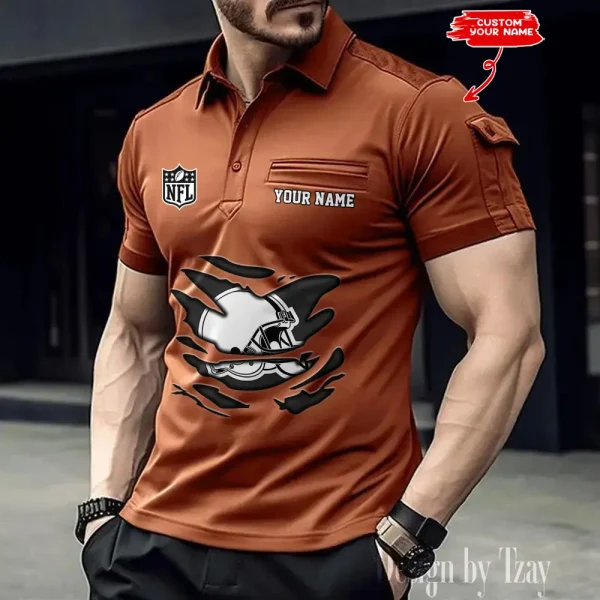 Cleveland Browns NFL Men's Muscle Sports Polo Shirt SPTMSPLS040