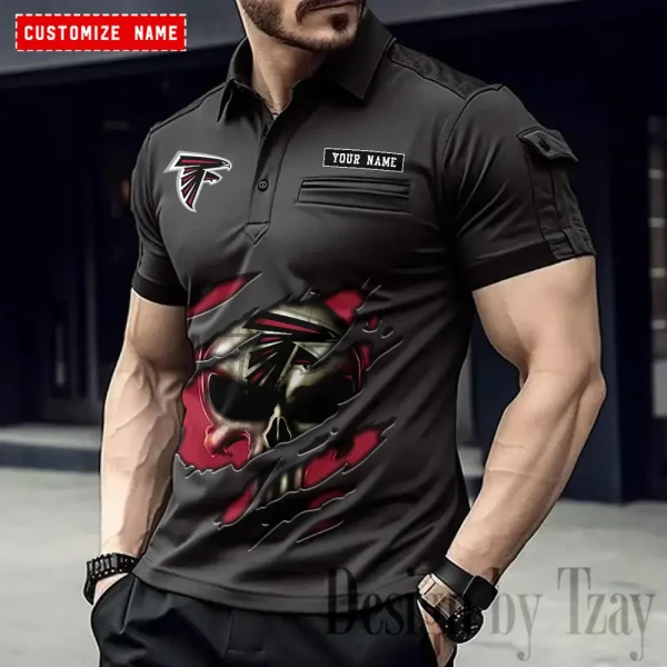 Atlanta Falcons NFL Men's Muscle Sports Polo Shirt SPTMSPLS069 - Image 2