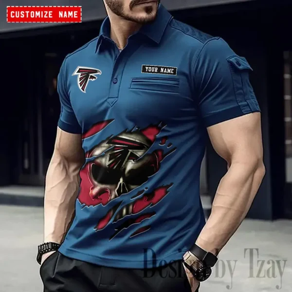 Atlanta Falcons NFL Men's Muscle Sports Polo Shirt SPTMSPLS069 - Image 3