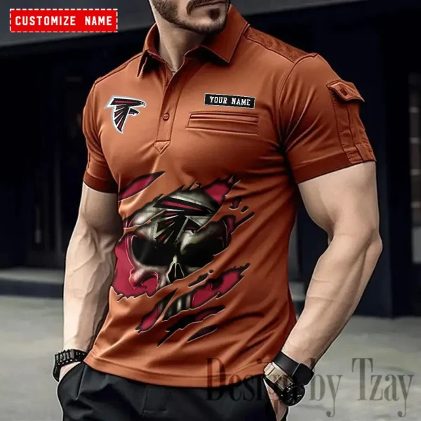 Atlanta Falcons NFL Men's Muscle Sports Polo Shirt SPTMSPLS069 - Image 4