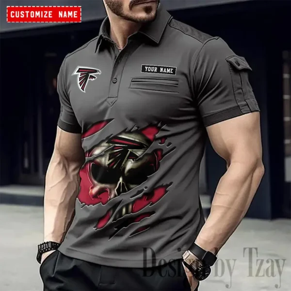 Atlanta Falcons NFL Men's Muscle Sports Polo Shirt SPTMSPLS069 - Image 5