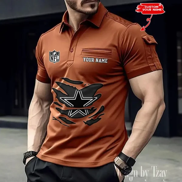 Dallas Cowboys NFL Men's Muscle Sports Polo Shirt SPTMSPLS041 - Image 3