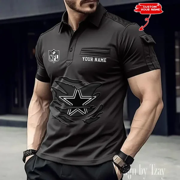 Dallas Cowboys NFL Men's Muscle Sports Polo Shirt SPTMSPLS041 - Image 5