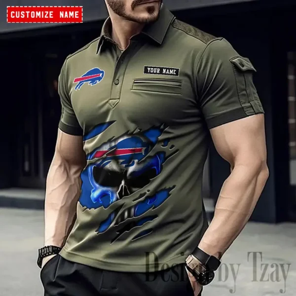 Buffalo Bills NFL Men's Muscle Sports Polo Shirt SPTMSPLS071